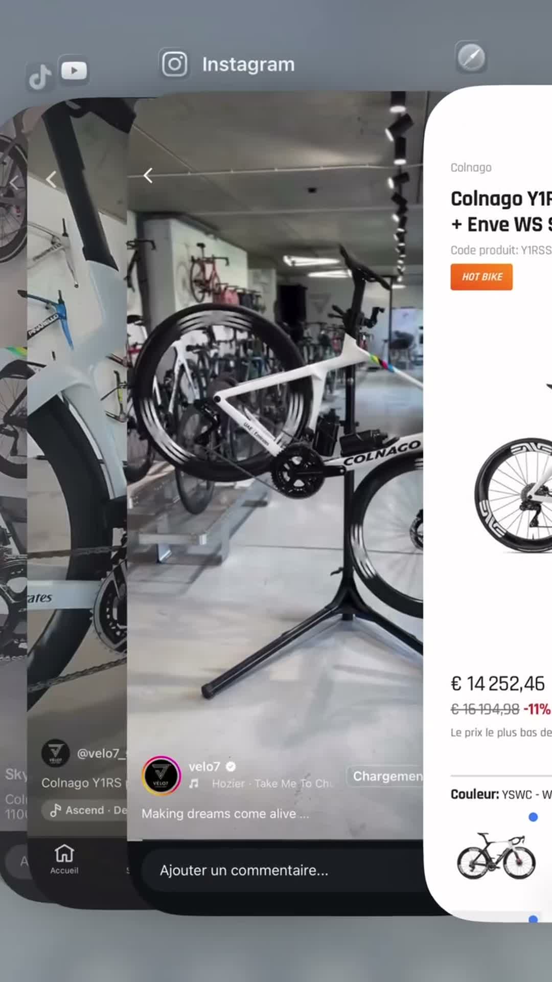 Colnago Y1RS · €14K reaction